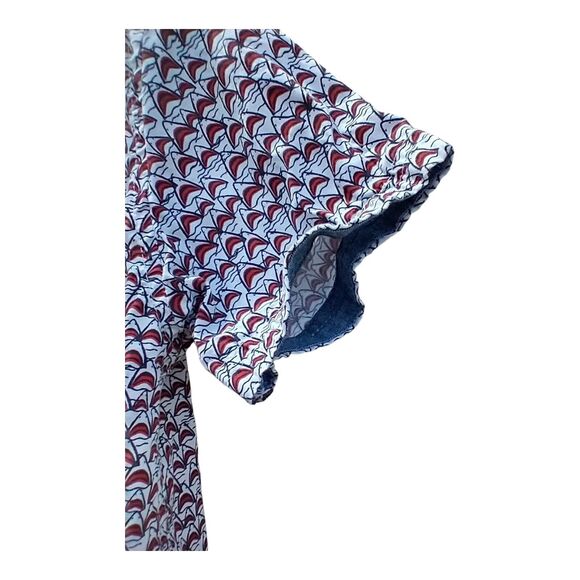 Boys Free Planet Shark Print Button Down Shirt Sz 6 White Palm Tree Short Sleeve - Picture 8 of 11